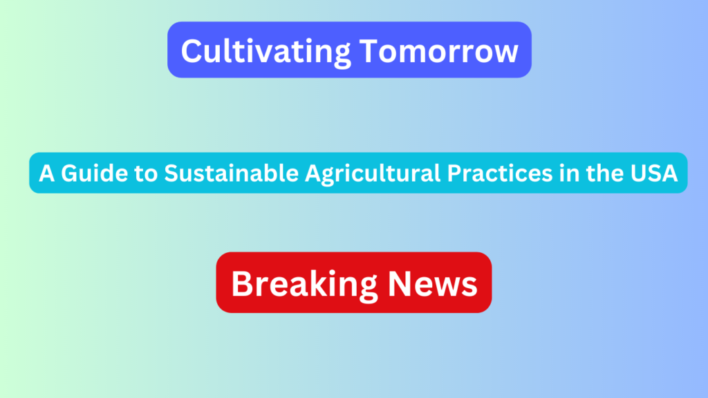 Cultivating Tomorrow: A Guide to Sustainable Agricultural Practices in the USA Agriculture